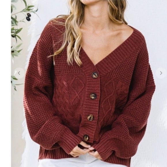 Ces Femme Sweaters - Boho Chic Stylish V Neck Button Down Knit Cardigan